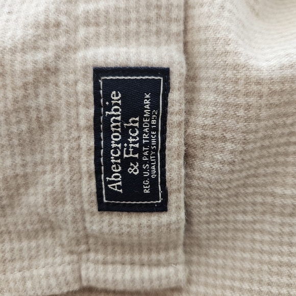 Abercrombie & Fitch Mens Houndstooth Soft AF Flannel XXL Fall Neutral - Picture 5 of 9